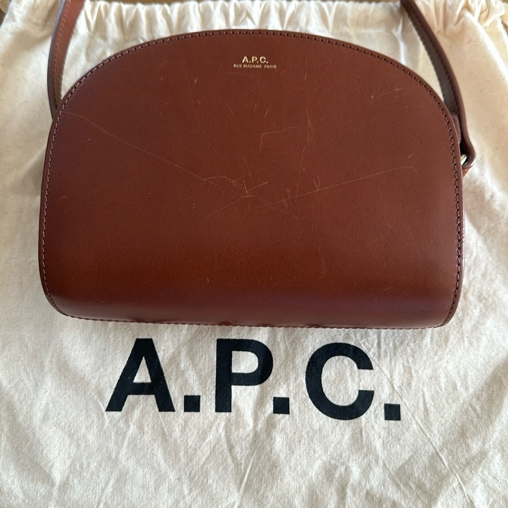 A.P.C brown mini Lune bag